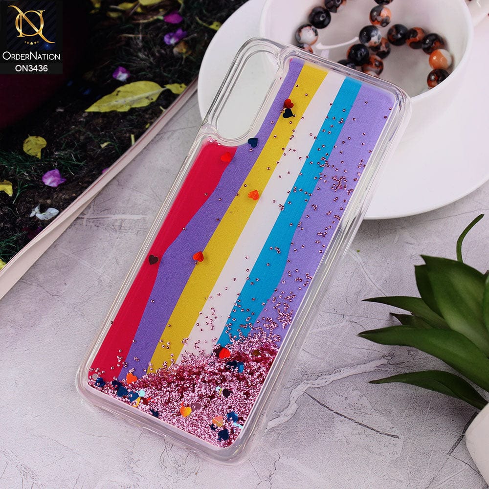 Samsung Galaxy A70 Cover - Design 7 - Trendy Cute Design Soft Silicone Bling Sparkle Moving  Liquid Glitter Case