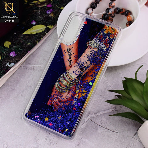 Samsung Galaxy A70 Cover - Design 8 - Trendy Cute Design Soft Silicone Bling Sparkle Moving  Liquid Glitter Case