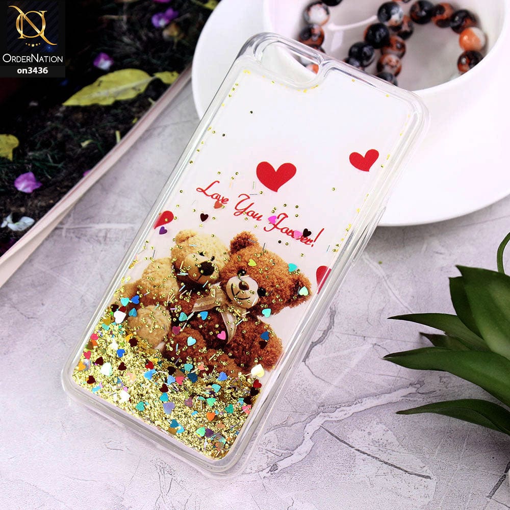 Oppo A71 Cover - Design 1 - Trendy Cute Design Soft Silicone Bling Sparkle Moving  Liquid Glitter Case