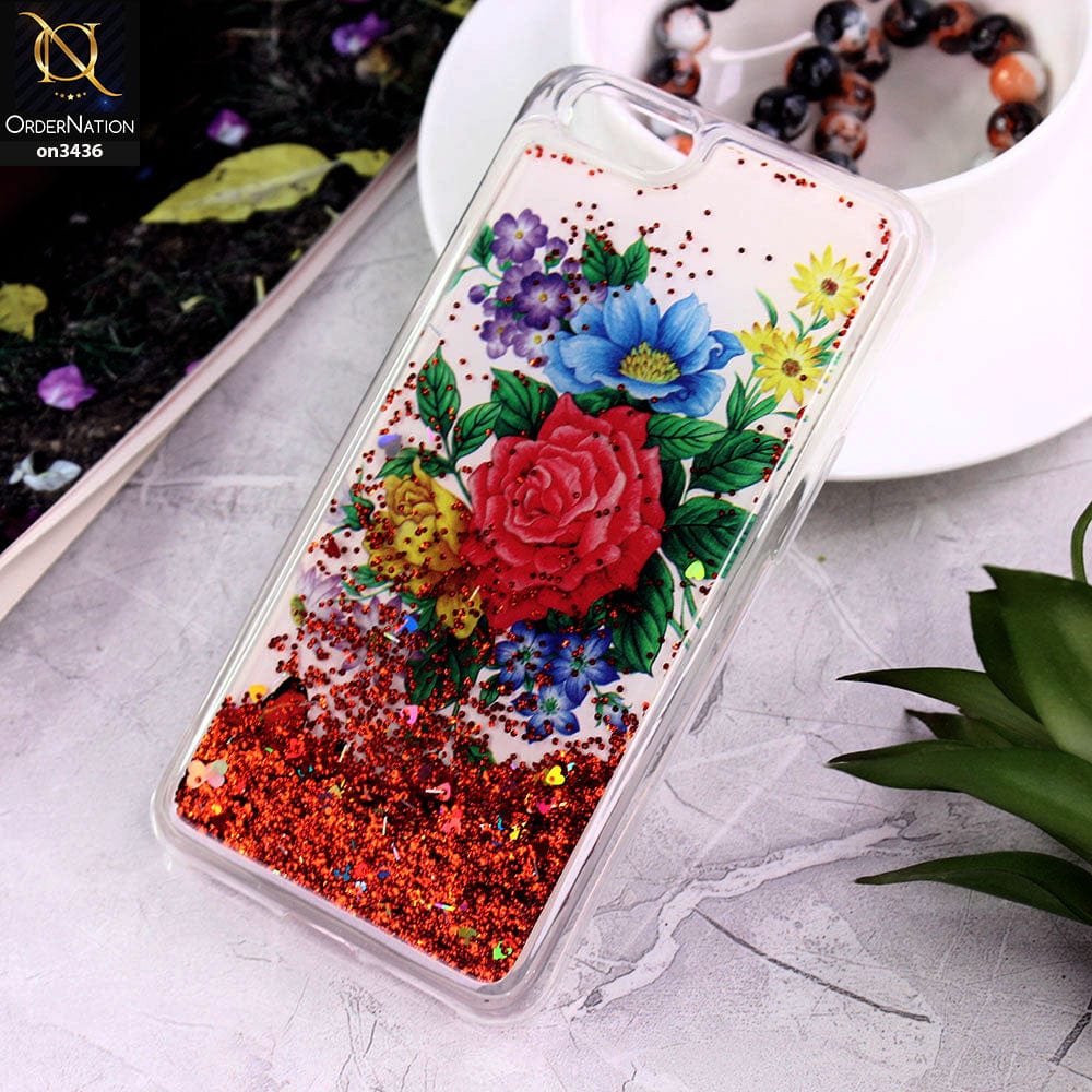 Oppo A71 Cover - Design 3 - Trendy Cute Design Soft Silicone Bling Sparkle Moving  Liquid Glitter Case