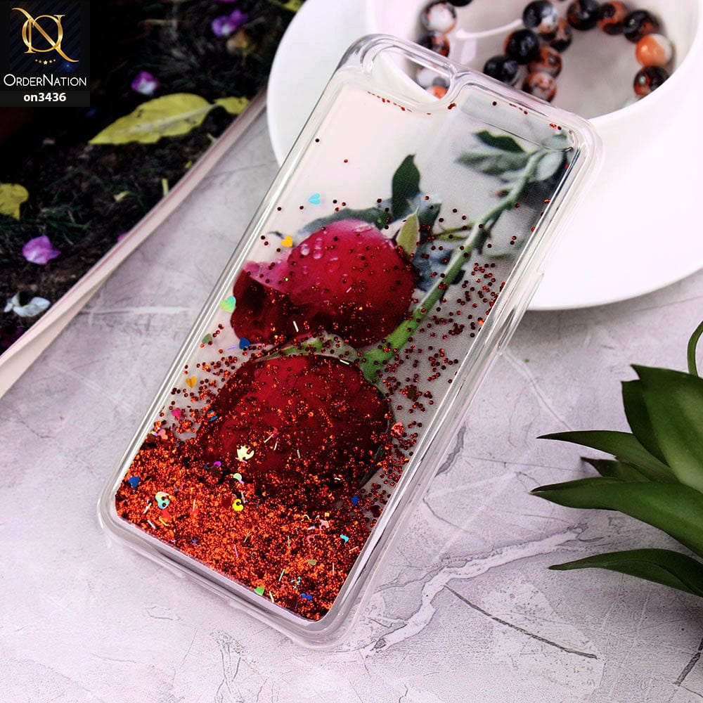 Oppo A71 Cover - Design 4 - Trendy Cute Design Soft Silicone Bling Sparkle Moving  Liquid Glitter Case