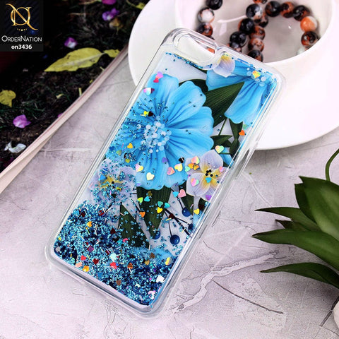Oppo A71 Cover - Design 7 - Trendy Cute Design Soft Silicone Bling Sparkle Moving  Liquid Glitter Case