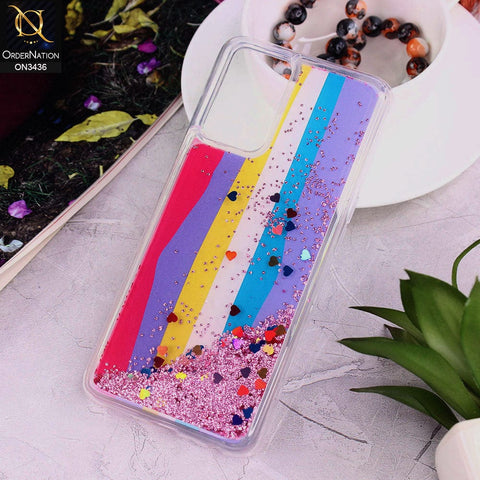 Oppo A76 Cover - Design 10 - Trendy Cute Design Soft Silicone Bling Sparkle Moving  Liquid Glitter Case