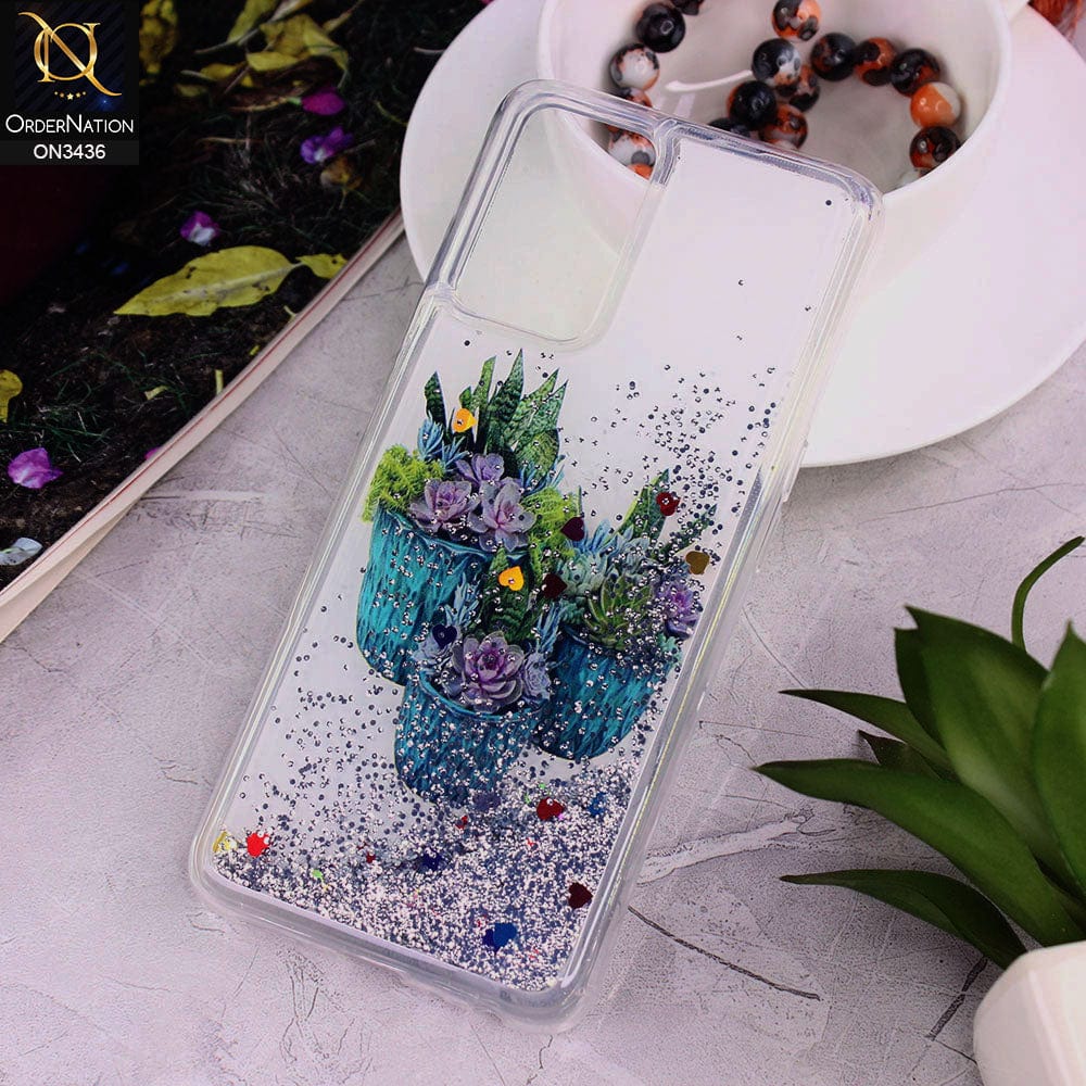 Oppo A76 Cover - Design 12 - Trendy Cute Design Soft Silicone Bling Sparkle Moving  Liquid Glitter Case
