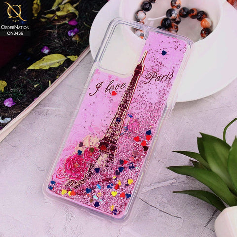 Oppo A76 Cover - Design 14 - Trendy Cute Design Soft Silicone Bling Sparkle Moving  Liquid Glitter Case