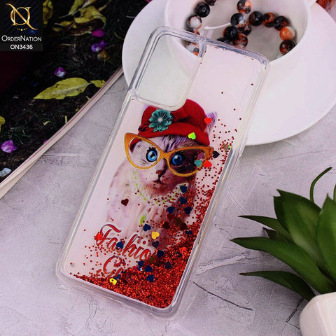 Oppo A76 Cover - Design 1 - Trendy Cute Design Soft Silicone Bling Sparkle Moving  Liquid Glitter Case