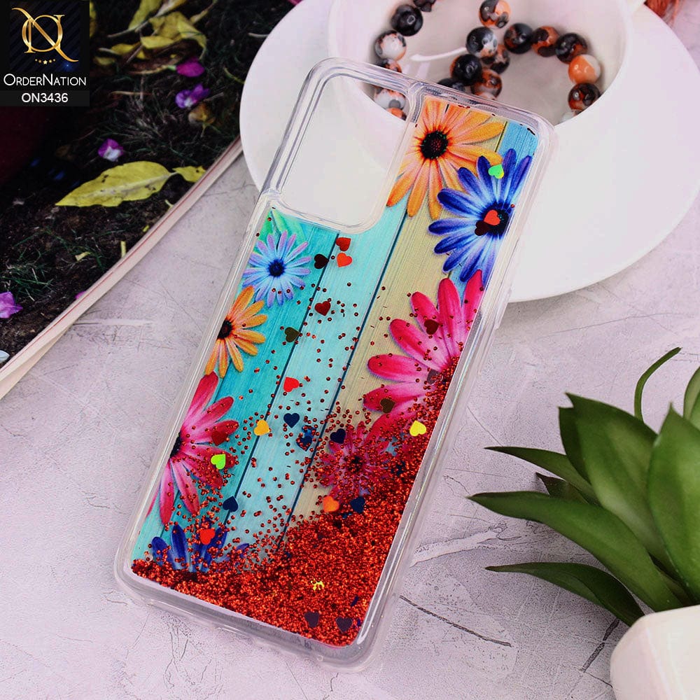 Oppo A76 Cover - Design 8 - Trendy Cute Design Soft Silicone Bling Sparkle Moving  Liquid Glitter Case