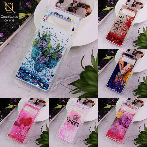 Xiaomi Redmi Note 10S Cover - Design 2 - Trendy Cute Design Soft Silicone Bling Sparkle Moving  Liquid Glitter Case