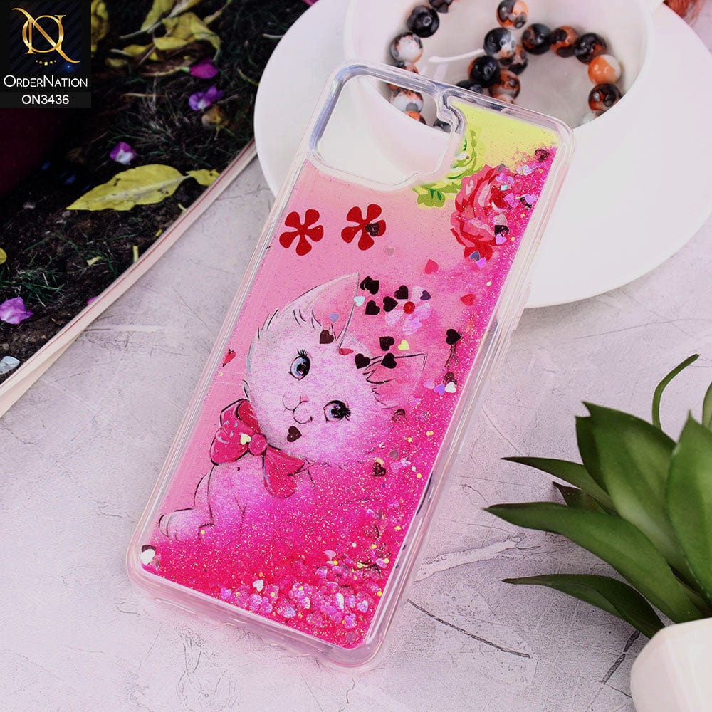 Oppo Reno 4F Cover - Design 7 - Trendy Cute Design Soft Silicone Bling Sparkle Moving  Liquid Glitter Case