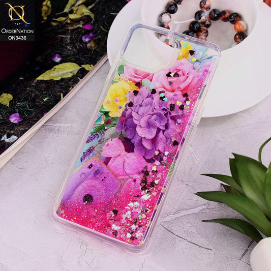 Oppo F17 Cover - Design 9 - Trendy Cute Design Soft Silicone Bling Sparkle Moving  Liquid Glitter Case