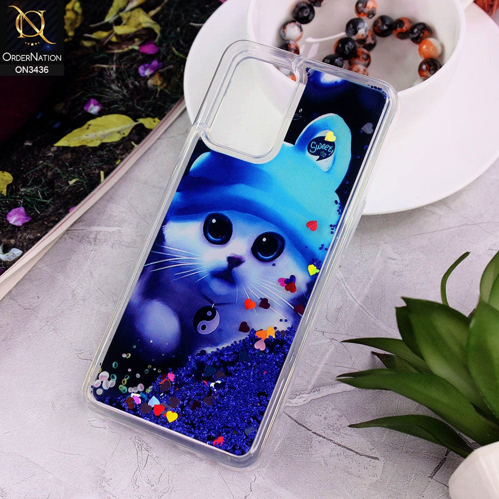 Oppo F19s Cover - Design 12 - Trendy Cute Design Soft Silicone Bling Sparkle Moving  Liquid Glitter Case