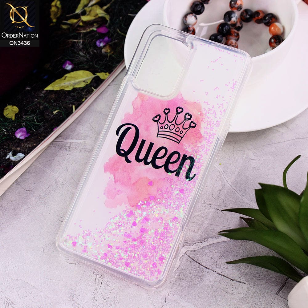 Oppo A74 Cover - Design 3 - Trendy Cute Design Soft Silicone Bling Sparkle Moving  Liquid Glitter Case