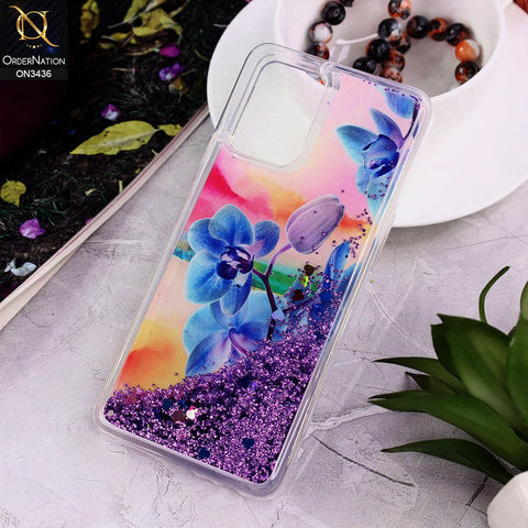 Oppo A74 Cover - Design 4 - Trendy Cute Design Soft Silicone Bling Sparkle Moving  Liquid Glitter Case