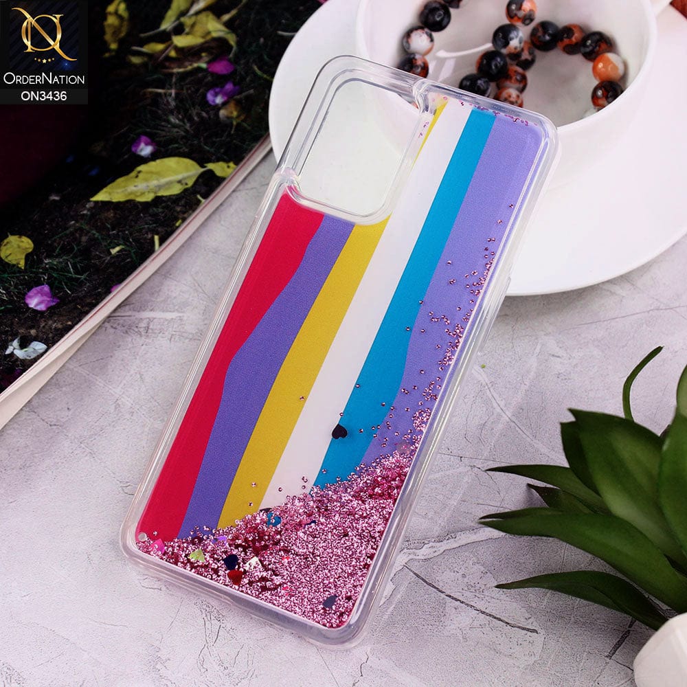 Oppo F19s Cover - Design 7 - Trendy Cute Design Soft Silicone Bling Sparkle Moving  Liquid Glitter Case
