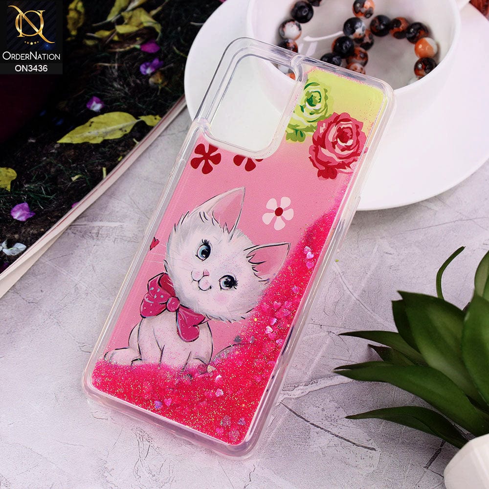 Oppo Reno 6 Lite Cover - Design 8 - Trendy Cute Design Soft Silicone Bling Sparkle Moving  Liquid Glitter Case