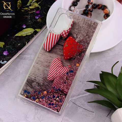 Samsung Galaxy Note 10 Plus Cover - Design 15 - Trendy Cute Design Soft Silicone Bling Sparkle Moving  Liquid Glitter Case