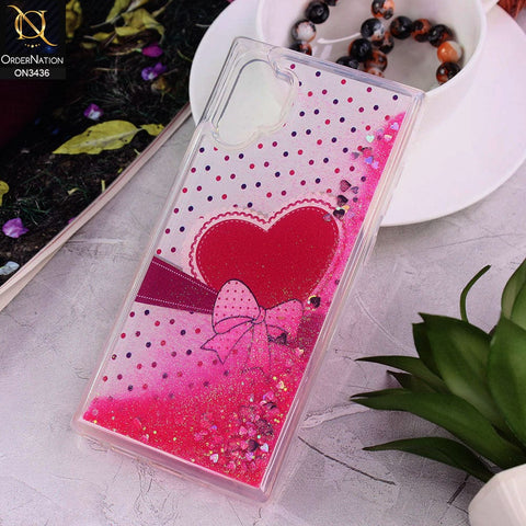 Samsung Galaxy Note 10 Plus Cover - Design 2 - Trendy Cute Design Soft Silicone Bling Sparkle Moving  Liquid Glitter Case