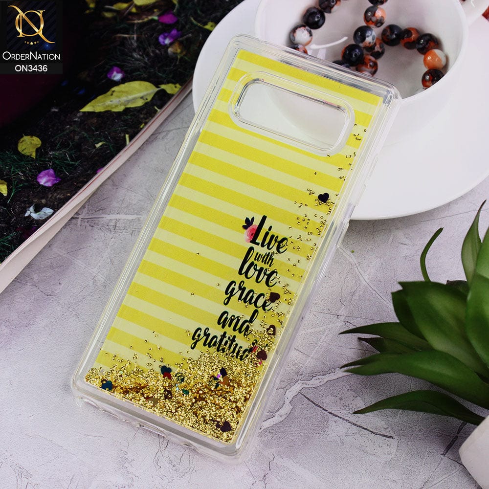 Samsung Galaxy Note 8 Cover - Design 13 - Trendy Cute Design Soft Silicone Bling Sparkle Moving  Liquid Glitter Case