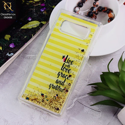 Samsung Galaxy Note 8 Cover - Design 13 - Trendy Cute Design Soft Silicone Bling Sparkle Moving  Liquid Glitter Case