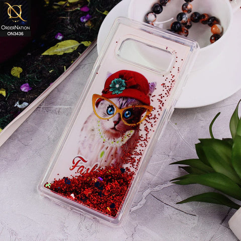 Samsung Galaxy Note 8 Cover - Design 14 - Trendy Cute Design Soft Silicone Bling Sparkle Moving  Liquid Glitter Case