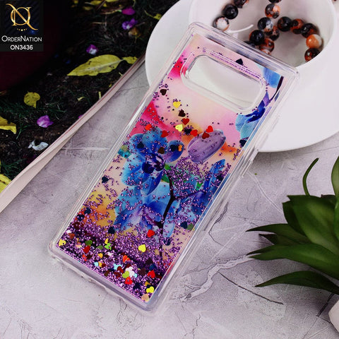 Samsung Galaxy Note 8 Cover - Design 3 - Trendy Cute Design Soft Silicone Bling Sparkle Moving  Liquid Glitter Case