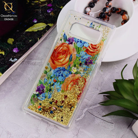 Samsung Galaxy Note 8 Cover - Design 5 - Trendy Cute Design Soft Silicone Bling Sparkle Moving  Liquid Glitter Case