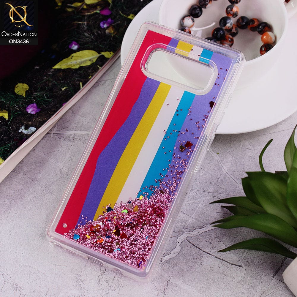 Samsung Galaxy Note 8 Cover - Design 6 - Trendy Cute Design Soft Silicone Bling Sparkle Moving  Liquid Glitter Case