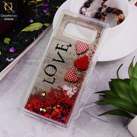 Samsung Galaxy Note 8 Cover - Design 7 - Trendy Cute Design Soft Silicone Bling Sparkle Moving  Liquid Glitter Case