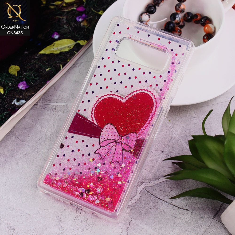 Samsung Galaxy Note 8 Cover - Design 8 - Trendy Cute Design Soft Silicone Bling Sparkle Moving  Liquid Glitter Case