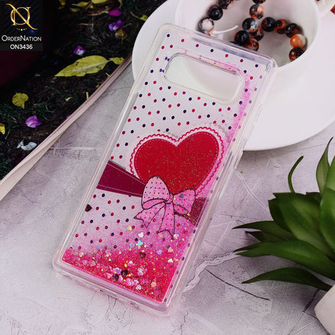 Samsung Galaxy Note 8 Cover - Design 8 - Trendy Cute Design Soft Silicone Bling Sparkle Moving  Liquid Glitter Case