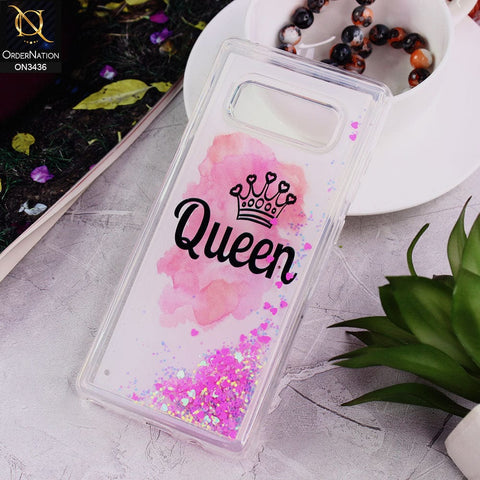 Samsung Galaxy Note 8 Cover - Design 9 - Trendy Cute Design Soft Silicone Bling Sparkle Moving  Liquid Glitter Case