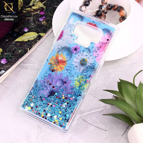 Samsung Galaxy Note 9 Cover - Design 10 - Trendy Cute Design Soft Silicone Bling Sparkle Moving  Liquid Glitter Case