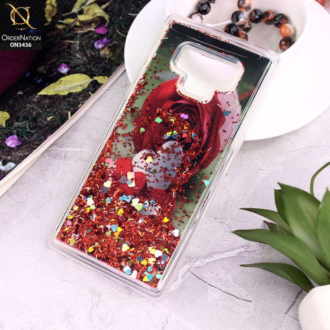 Samsung Galaxy Note 9 Cover - Design 1 - Trendy Cute Design Soft Silicone Bling Sparkle Moving  Liquid Glitter Case