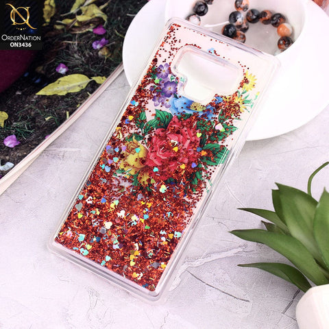 Samsung Galaxy Note 9 Cover - Design 2 - Trendy Cute Design Soft Silicone Bling Sparkle Moving  Liquid Glitter Case
