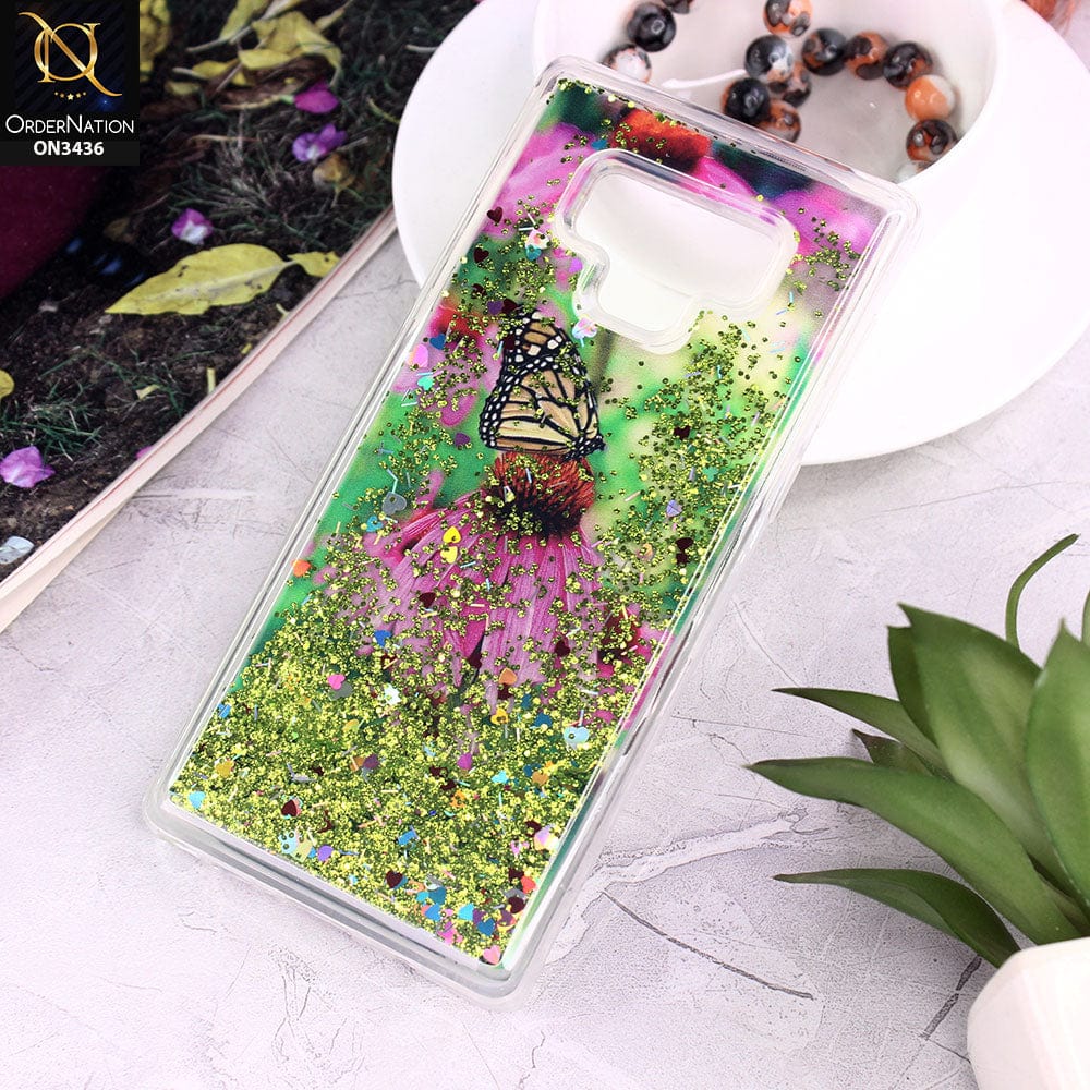 Samsung Galaxy Note 9 Cover - Design 3 - Trendy Cute Design Soft Silicone Bling Sparkle Moving  Liquid Glitter Case