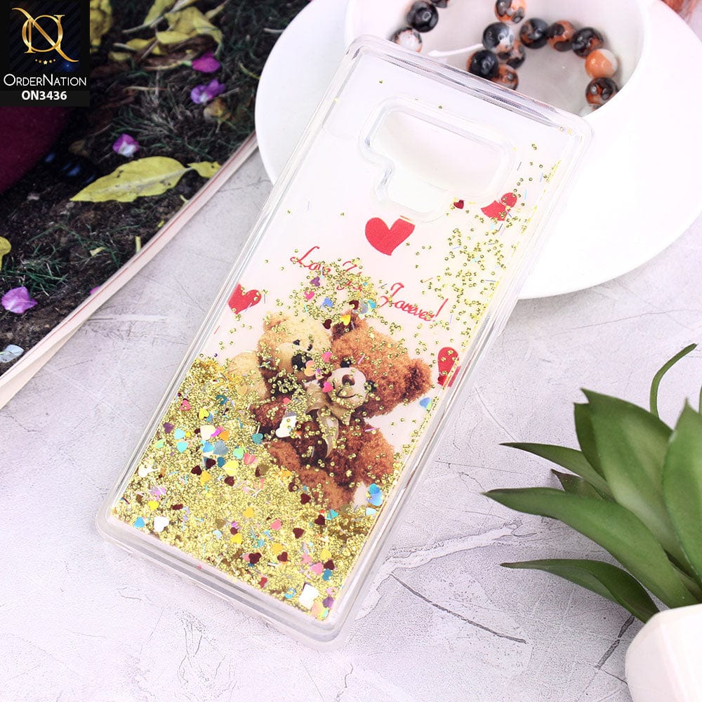 Samsung Galaxy Note 9 Cover - Design 4 - Trendy Cute Design Soft Silicone Bling Sparkle Moving  Liquid Glitter Case