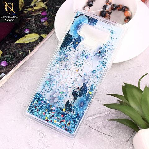 Samsung Galaxy Note 9 Cover - Design 6 - Trendy Cute Design Soft Silicone Bling Sparkle Moving  Liquid Glitter Case
