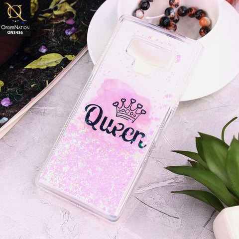 Samsung Galaxy Note 9 Cover - Design 7 - Trendy Cute Design Soft Silicone Bling Sparkle Moving  Liquid Glitter Case