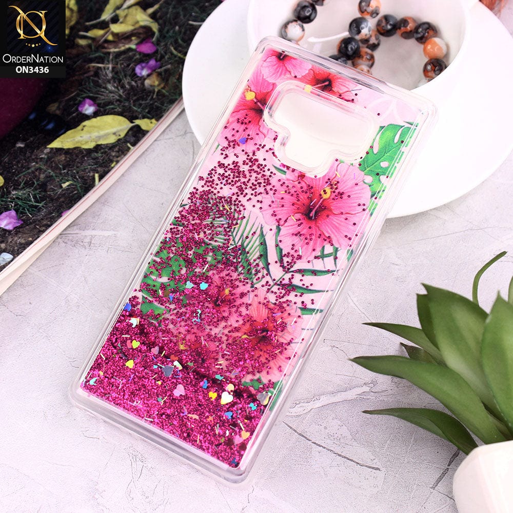Samsung Galaxy Note 9 Cover - Design 8 - Trendy Cute Design Soft Silicone Bling Sparkle Moving  Liquid Glitter Case