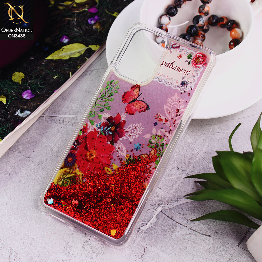 Xiaomi Redmi Note 10 4G Cover - Design 1 - Trendy Cute Design Soft Silicone Bling Sparkle Moving  Liquid Glitter Case
