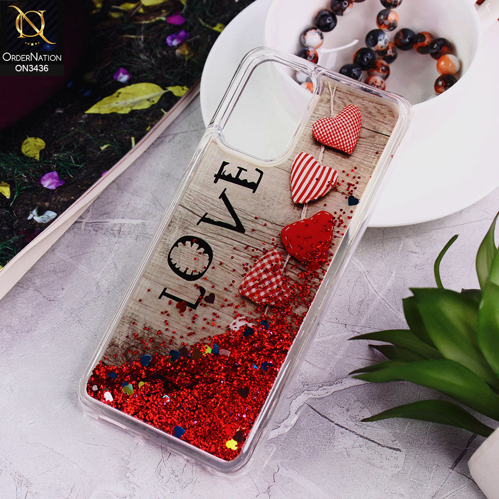 Xiaomi Redmi Note 10S Cover - Design 2 - Trendy Cute Design Soft Silicone Bling Sparkle Moving  Liquid Glitter Case