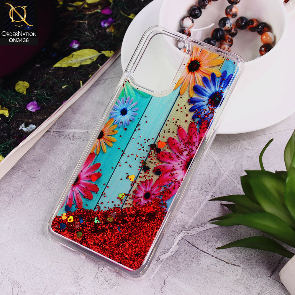 Xiaomi Redmi Note 10 4G Cover - Design 3 - Trendy Cute Design Soft Silicone Bling Sparkle Moving  Liquid Glitter Case