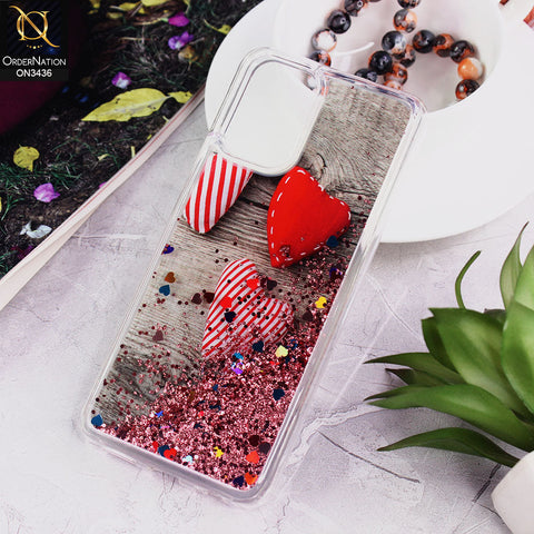 Xiaomi Redmi Note 10S Cover - Design 4 - Trendy Cute Design Soft Silicone Bling Sparkle Moving  Liquid Glitter Case