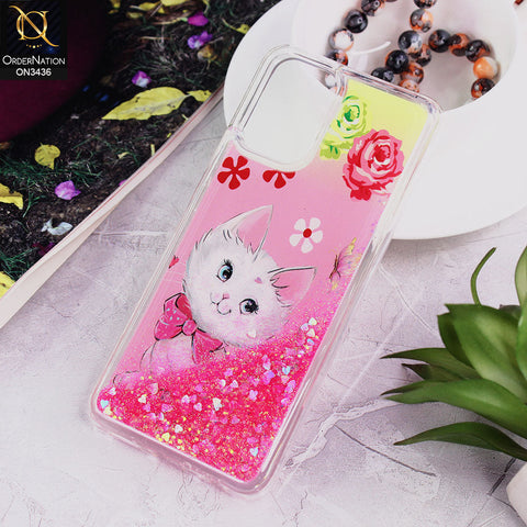 Xiaomi Redmi Note 10S Cover - Design 5 - Trendy Cute Design Soft Silicone Bling Sparkle Moving  Liquid Glitter Case