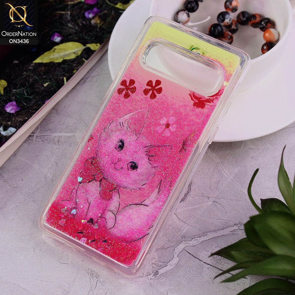 Samsung Galaxy S10 Cover - Design 1 - Trendy Cute Design Soft Silicone Bling Sparkle Moving  Liquid Glitter Case