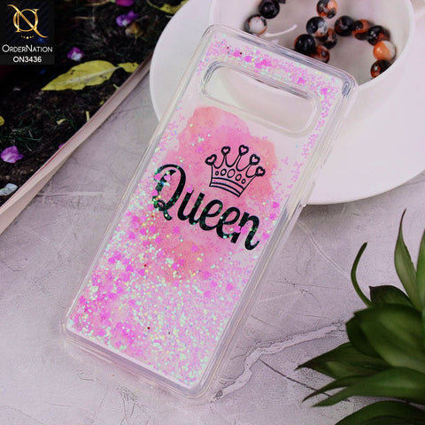 Samsung Galaxy S10 Cover - Design 2 - Trendy Cute Design Soft Silicone Bling Sparkle Moving  Liquid Glitter Case