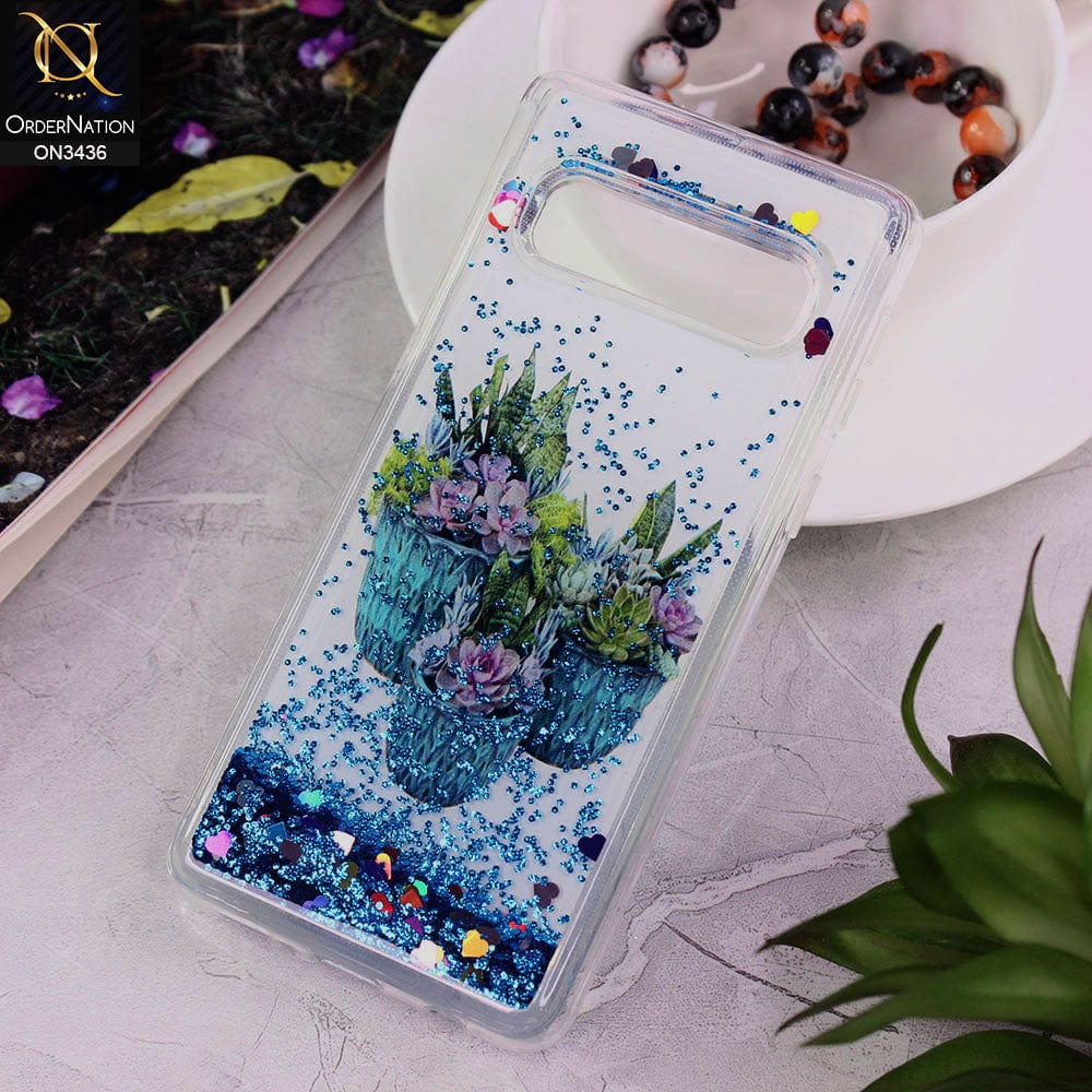 Samsung Galaxy S10 Cover - Design 5 - Trendy Cute Design Soft Silicone Bling Sparkle Moving  Liquid Glitter Case