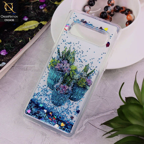 Samsung Galaxy S10 Cover - Design 5 - Trendy Cute Design Soft Silicone Bling Sparkle Moving  Liquid Glitter Case