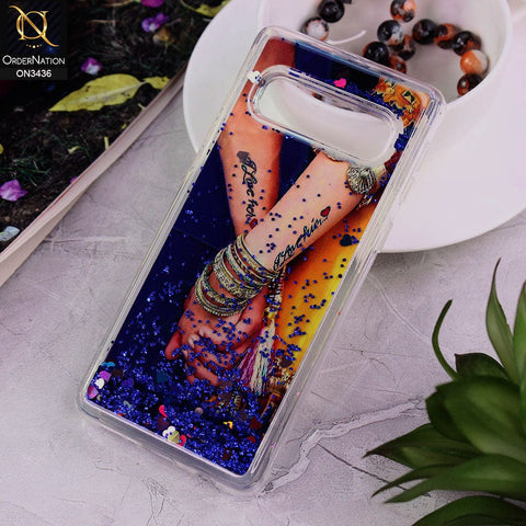Samsung Galaxy S10 Cover - Design 7 - Trendy Cute Design Soft Silicone Bling Sparkle Moving  Liquid Glitter Case