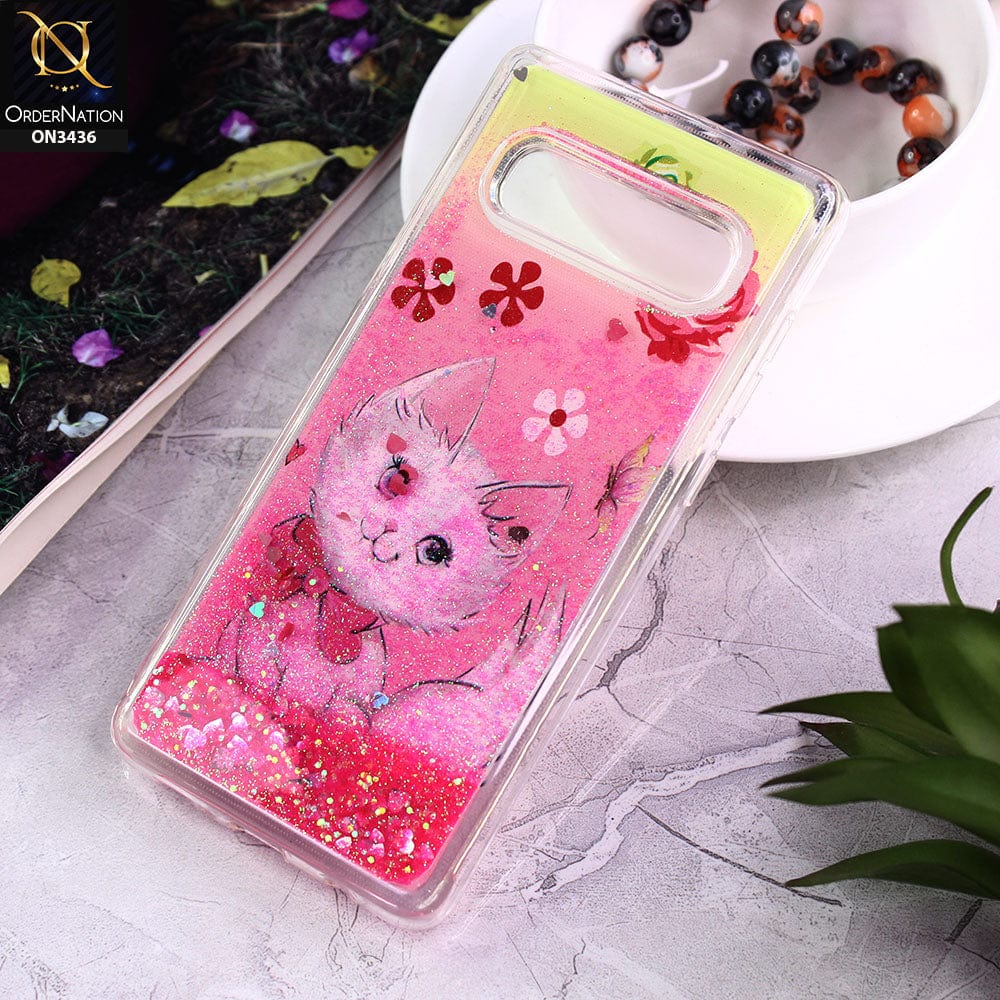 Samsung Galaxy S10 Plus Cover - Design 2 - Trendy Cute Design Soft Silicone Bling Sparkle Moving  Liquid Glitter Case